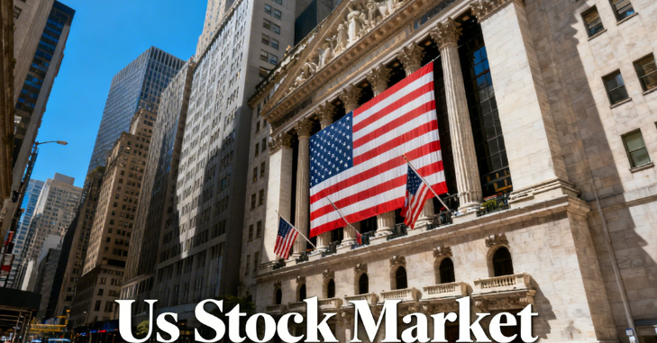 Trading floor screens showing major American indices