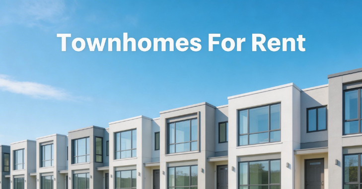 Townhomes for rent with front entrances and small yards